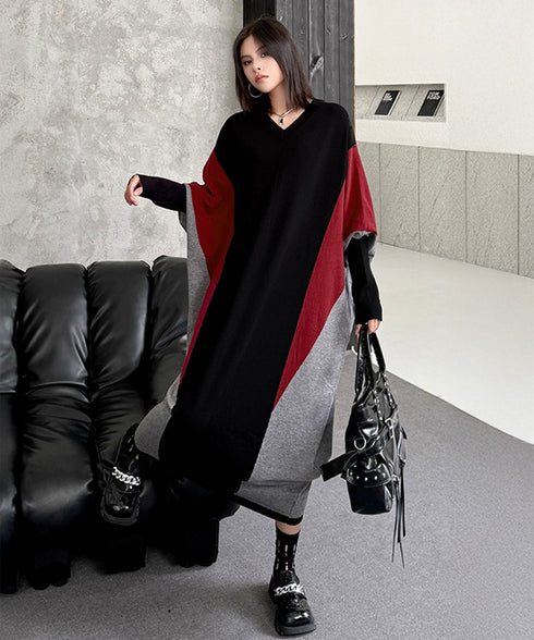 Panel Knit Long Dress