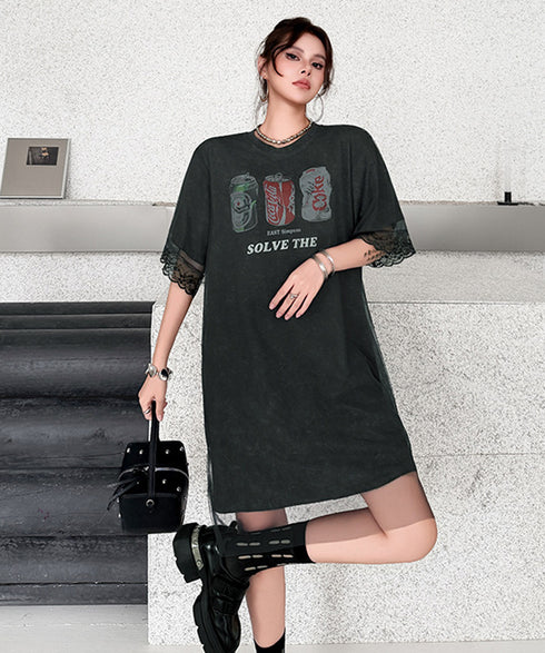 Mesh Graphic Dress