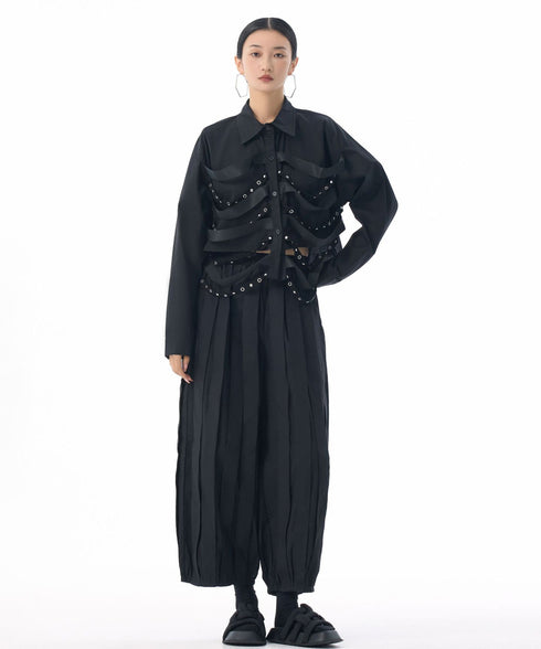 Strap Detail Structured Blouse