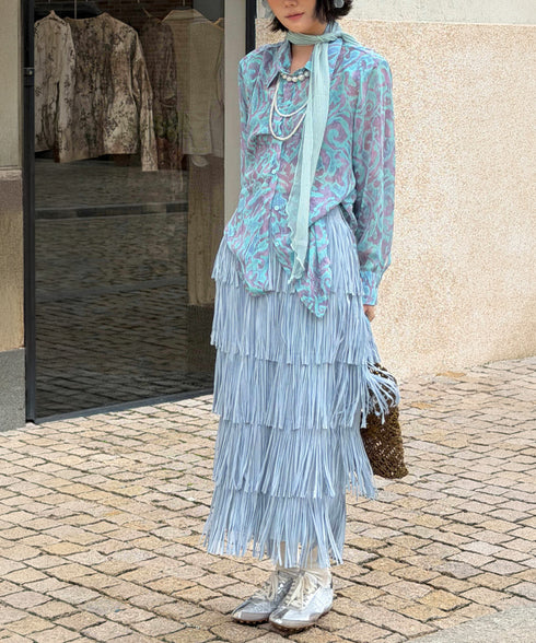 Veil Tie Print Blouse