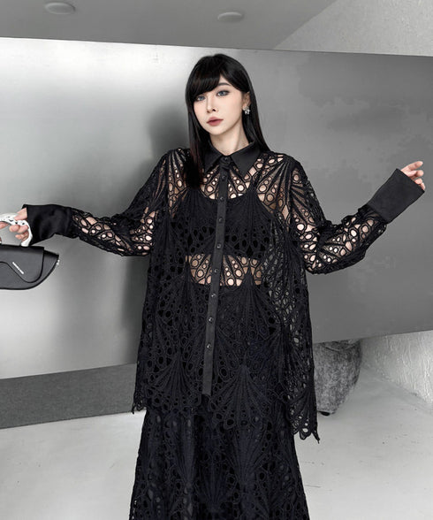 Lace Layer Blouse&Skirt Co-ord