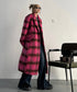 Brushed Check Long Coat