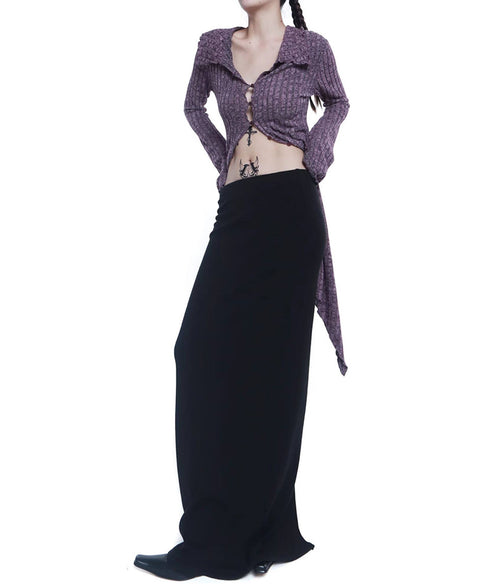 Minimal Rib Long Skirt
