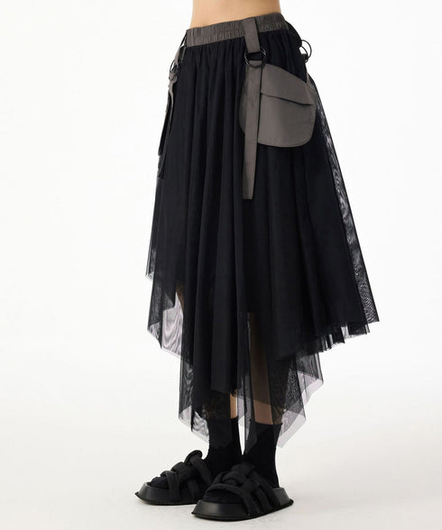 Mesh Layer Pocket Skirt