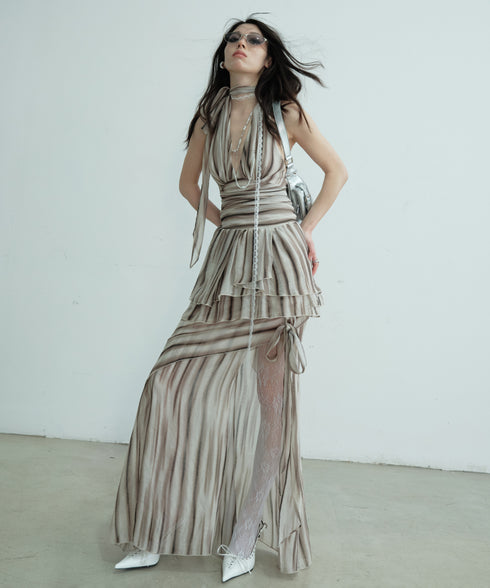 Drip Wrap Top & Layered Skirt Co-ord