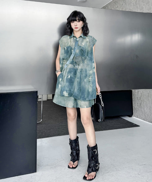 Floating Dye Shirt & Shorts Co-ord