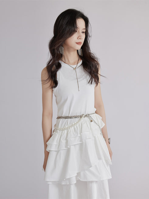 Frill Layered Combination Dress