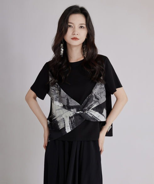 Graphic Twist Layered T-shirt
