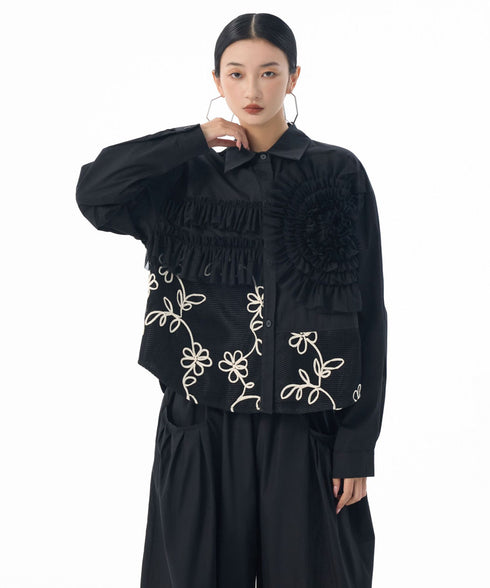 Floral Embroidery Mix Blouse