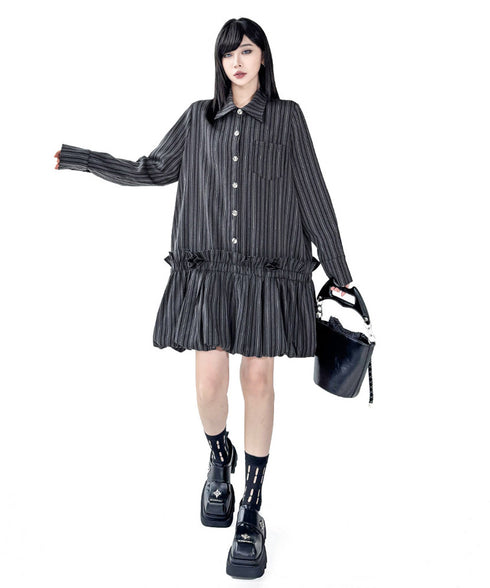 Stripe Tier Shirt Dress