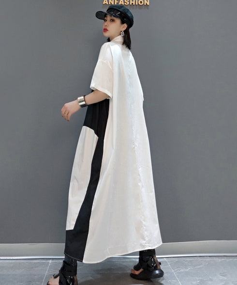 Monotone Graphic Shirt Dress