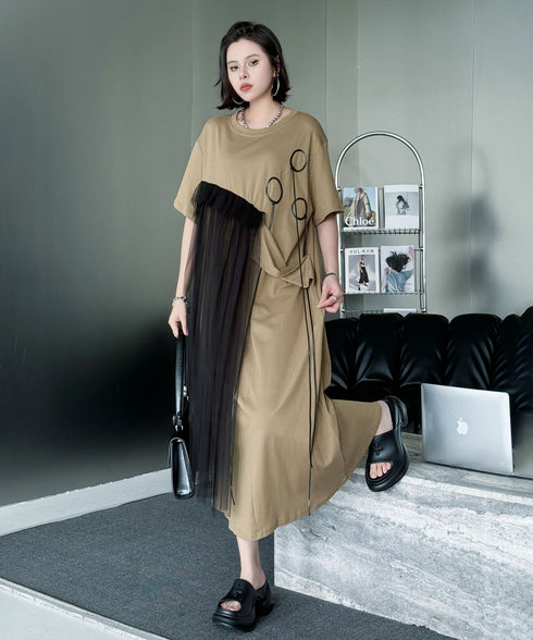 Tulle Layered Cut Dress