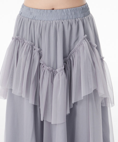 Layered Sheer Mesh Skirt