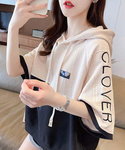 Block Tone Hoodie Top