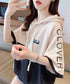 Block Tone Hoodie Top