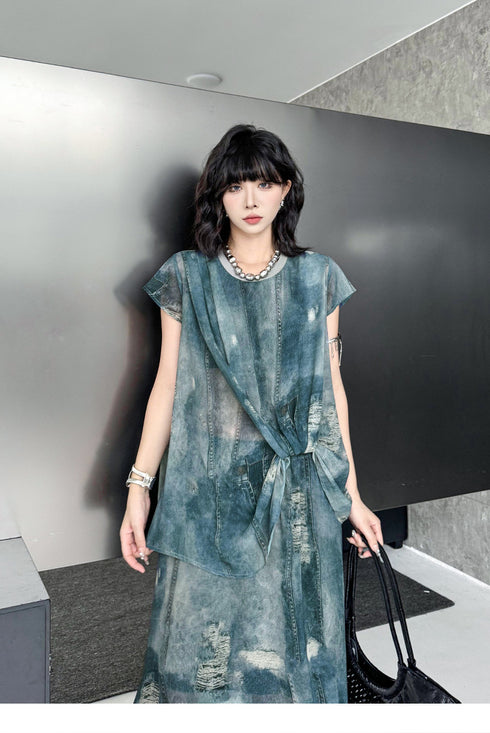 Floating Dye Top & Skirt Co-ord