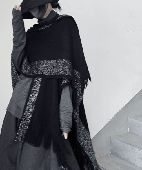 Fringe Edge Knit Cape