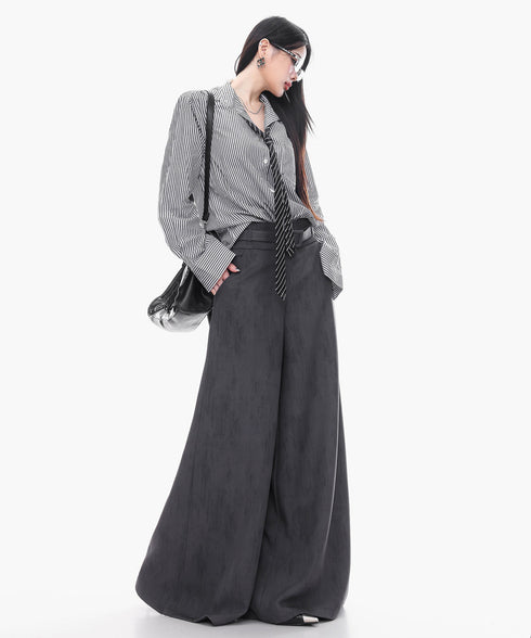 Vintage Wash Wide Belt Pants