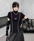 Cut Out Contrast Stitch Top