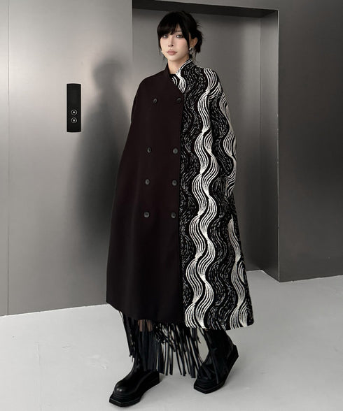 Wave Pattern Double Coat