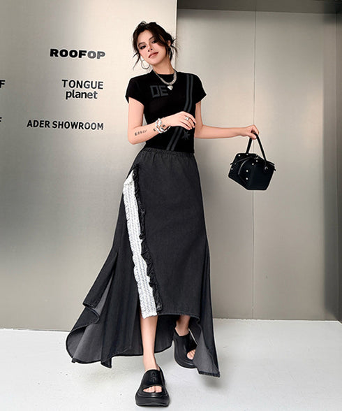 Ruffle Line Layer Skirt
