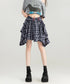 Multi-Drape Plaid Mini Skirt