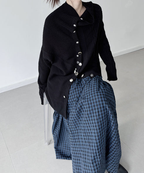 Twist Button Knit Cardigan