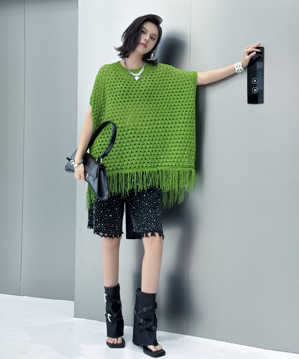 Fringe Knit Oversize Top – LONDA