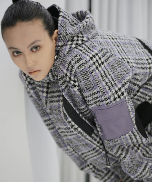 Graph Plaid Tech Coat