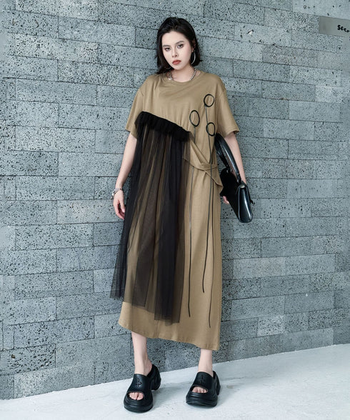 Tulle Layered Cut Dress