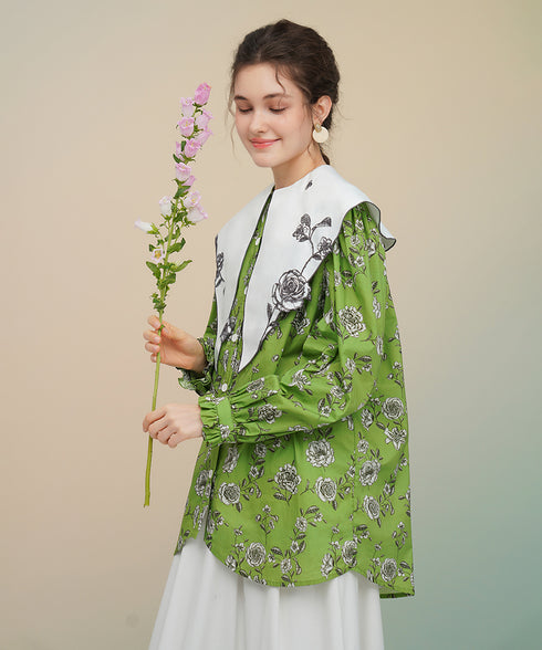 Playing Card Collar Line Shirt