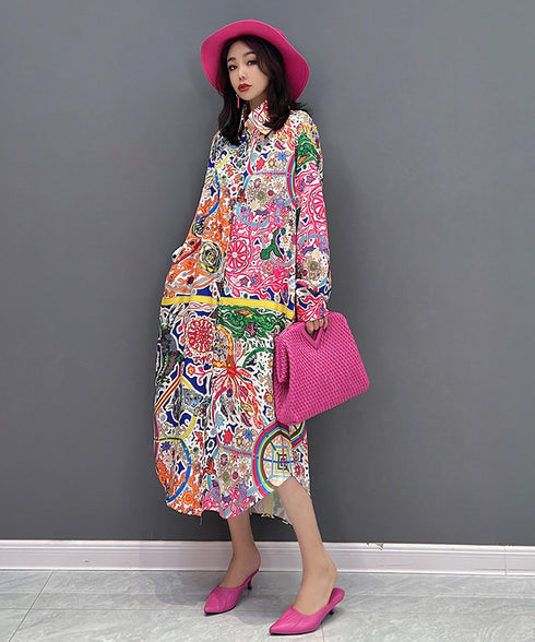 Kaleido Patch Shirt Dress