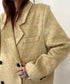 Golden Texture Double Breasted Long Coat