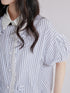 Striped Flower Puff Blouse