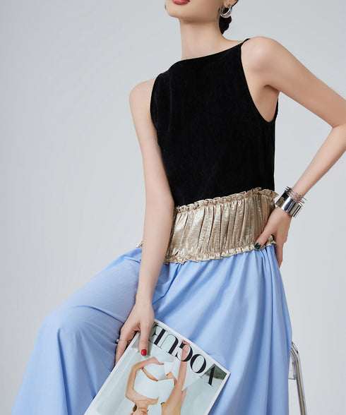 Velvet Shimmer Waist Dress