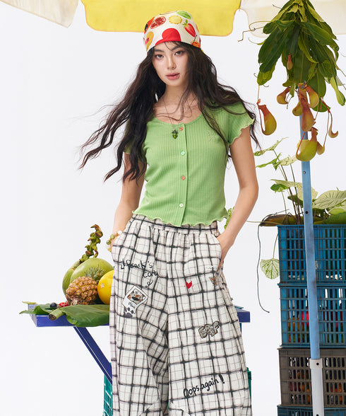 Mellow Rib Button Top