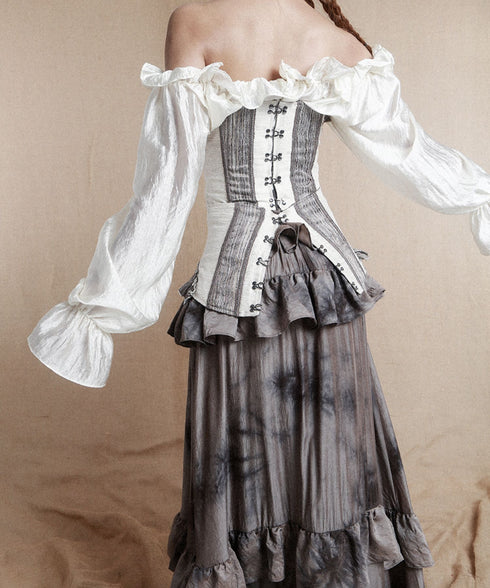 Layered Frill Lace-Up Corset Belt