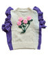 Floral Knit Ruffle Shoulder Vest