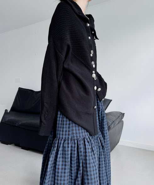Twist Button Knit Cardigan
