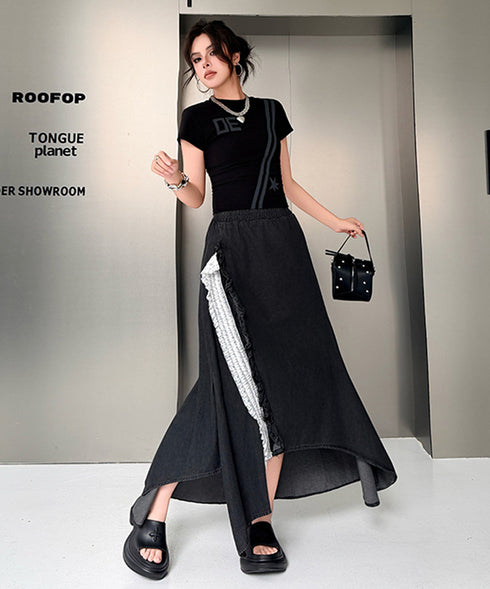 Ruffle Line Layer Skirt