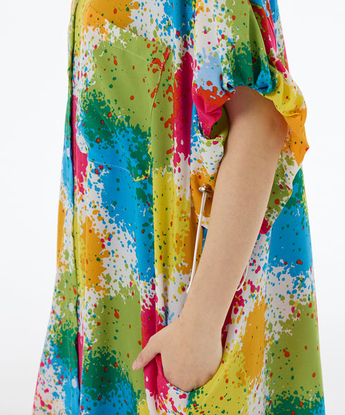 Splash Bloom Shirt Dress