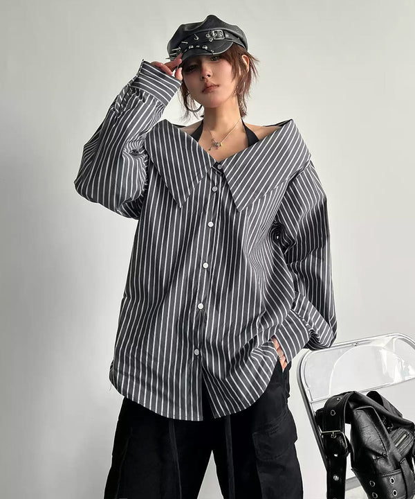 Foldover Collar Blouse