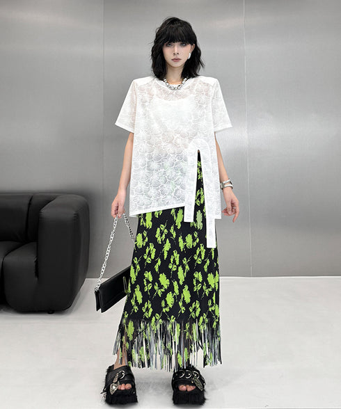 Floral Lace Slit Top