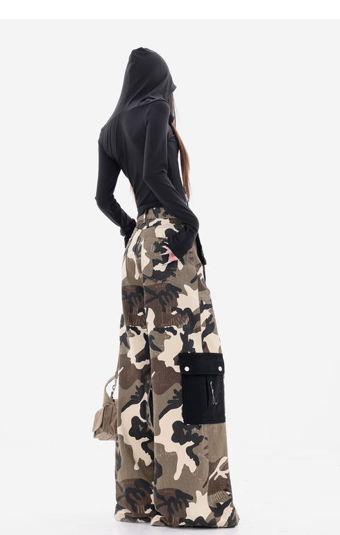 Camouflage Docking Wide Cargo Pants