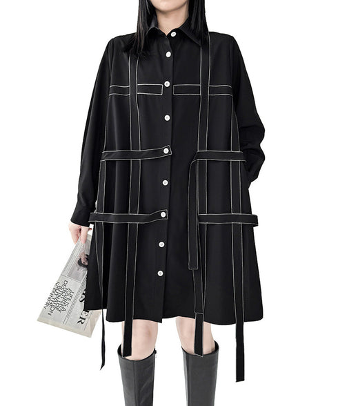 Line Strap Shirt Dress
