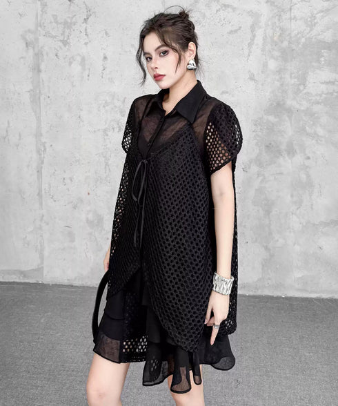 Open Frame Blouse & Shorts Co-ord