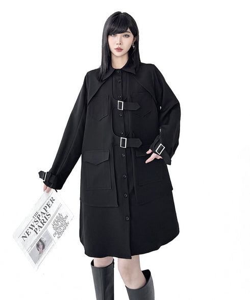 Buckle Layer Shirt Dress