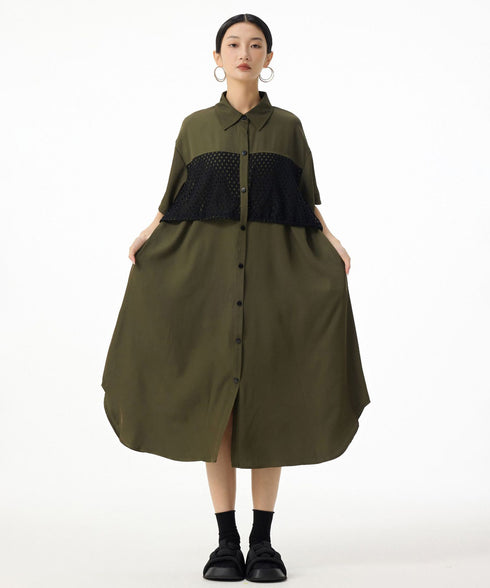 Mesh Layer Flow Dress