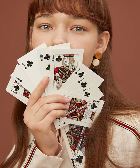 Card Collar Trimmed Blouse