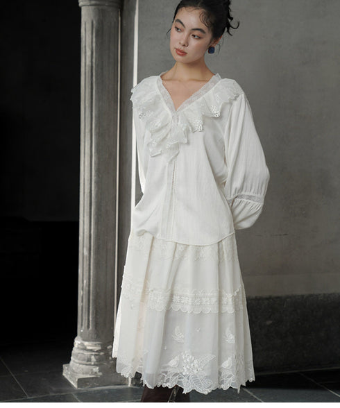 Aviary Embroidered Skirt